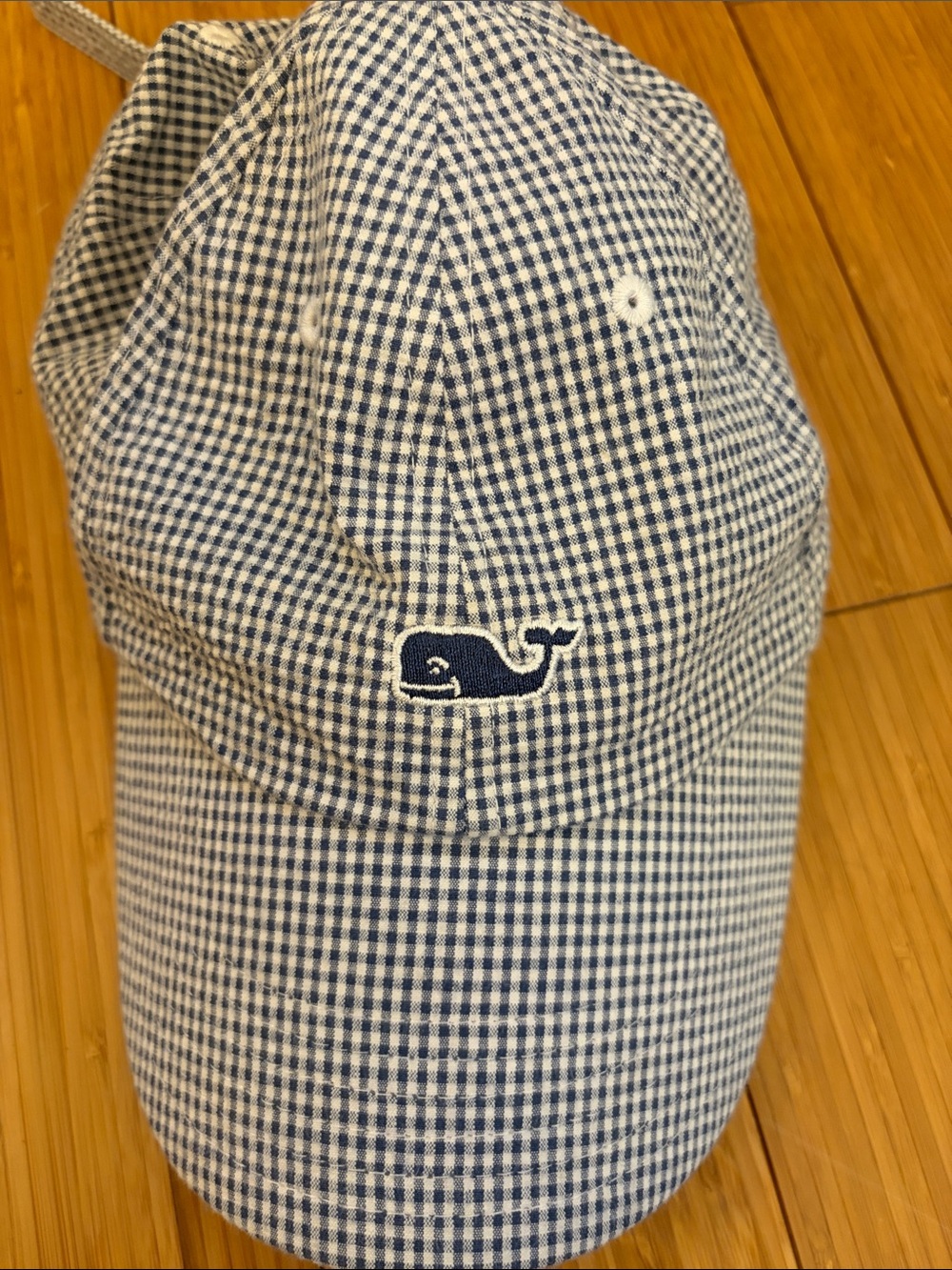 Vineyard Vines Navy & White Gingham Whale Hat - Picture 3 of 3
